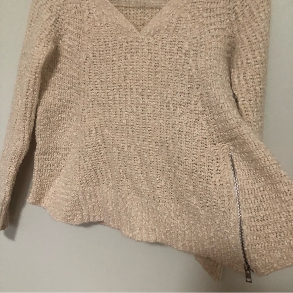 Anthropologie Moth Chunky Sweater Side Zipper Cotton Wool Small - Picture 3 of 8